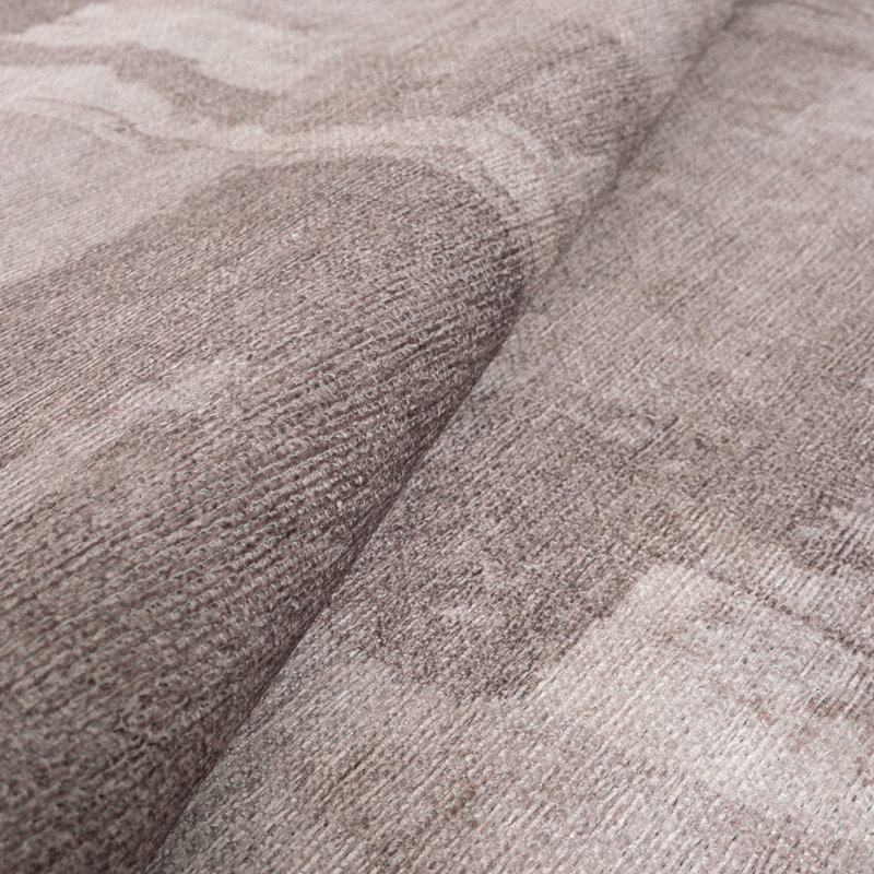 GLN Rugs Contemporary Collection - Machine Washable Modern Area Rug, Contemporary Washable Rug, Non Slip Area Rug, Abstract Living Room Rug, Bedroom Rug, Bathroom Rug (Tan and Beige Rug)