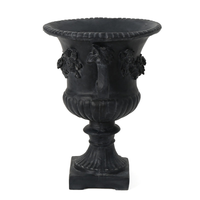 Urne d'intérieur et d'extérieur - Oxyde de magnésium, fini noir antique, jardinière l 17,3 po x H 17,3 L avec aspect oxyde, l 17,3 po x L 24 po, jardin