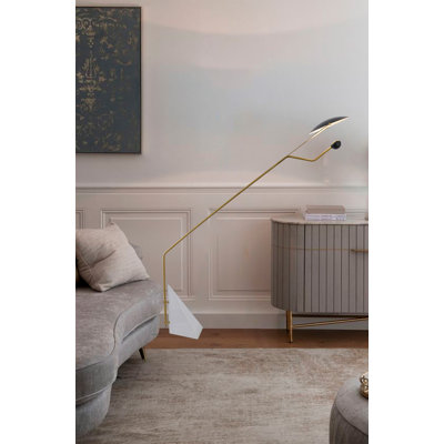 Modern 1 Light Black Aluminum Marble Base Floor Lamp