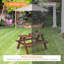 Aundrey Rectangular Outdoor Picnic Table With Umbrella Hole , 89cm cm W 79cm cm D