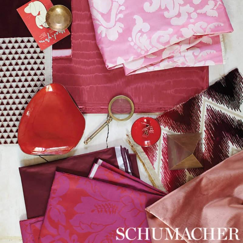 Maggiore Damasco Fabric, Ruby