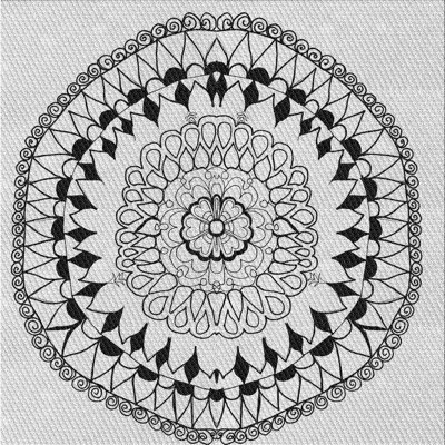 Tapis blanc/noir tissé à la machine