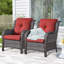 Chaises longues d'extérieur en rotin avec coussins Deb Wicker-397565553-397565554