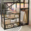 Grand lit mezzanine avec bureau et station de charge, grand lit mezzanine en métal avec escalier et lumière pour enfants adolescents-118753793