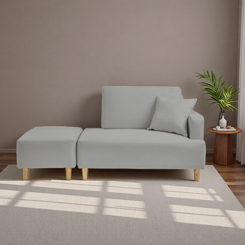 Chaise longue de luxe avec éponge de densité, Orienté à droite, Gris foncé