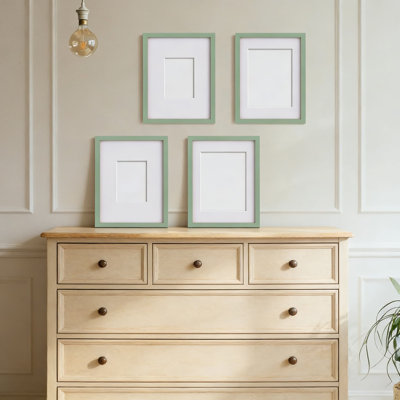 Solid Wood 11X14 Picture Frames 4-Pack With Plexiglass, Wall Mount & Tabletop Easel For Horizontal Or Vertical Display, Includes Mat For 5X7 And 8X10 Photos