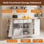 Armoire de rangement moderne et multifonctionnelle avec îlot de cuisine avec rangement pour poubelle, armoire à porte coulissante et support à épices à 3 niveaux-1828049630