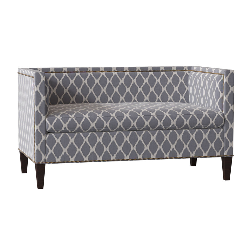 Hamilton Settee, Torino Seaglass, Black Walnut, French Natural