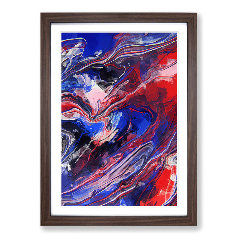 To Hold Me in Abstract - Picture Frame Graphic Art Print, 50cm H x 35cm W x 2cm D, Walnut
