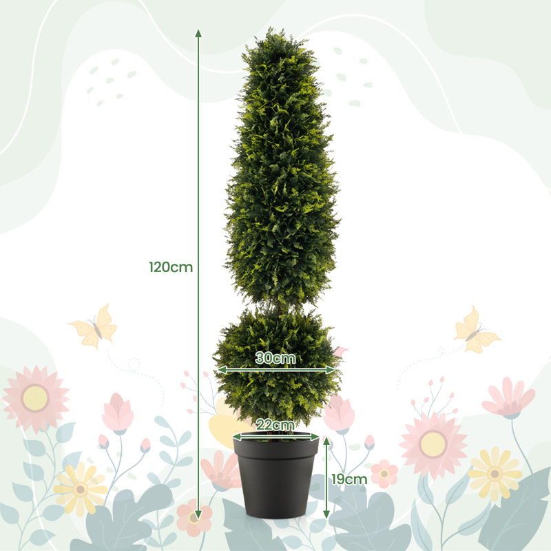 120 cm H Faux Boxwood Tree Plant in Plastic Pot