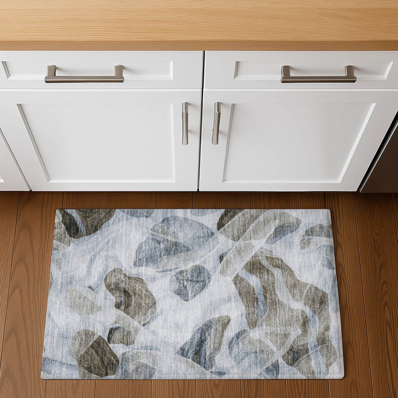 Tapis abstrait lavable à la machine de qualité supérieure Mayfield AMF1863, Rectangle 1 pi 8 po x 2 pi 6 po