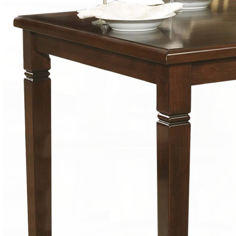 Espresso Finish Transitional Dining Table – Oak Veneer