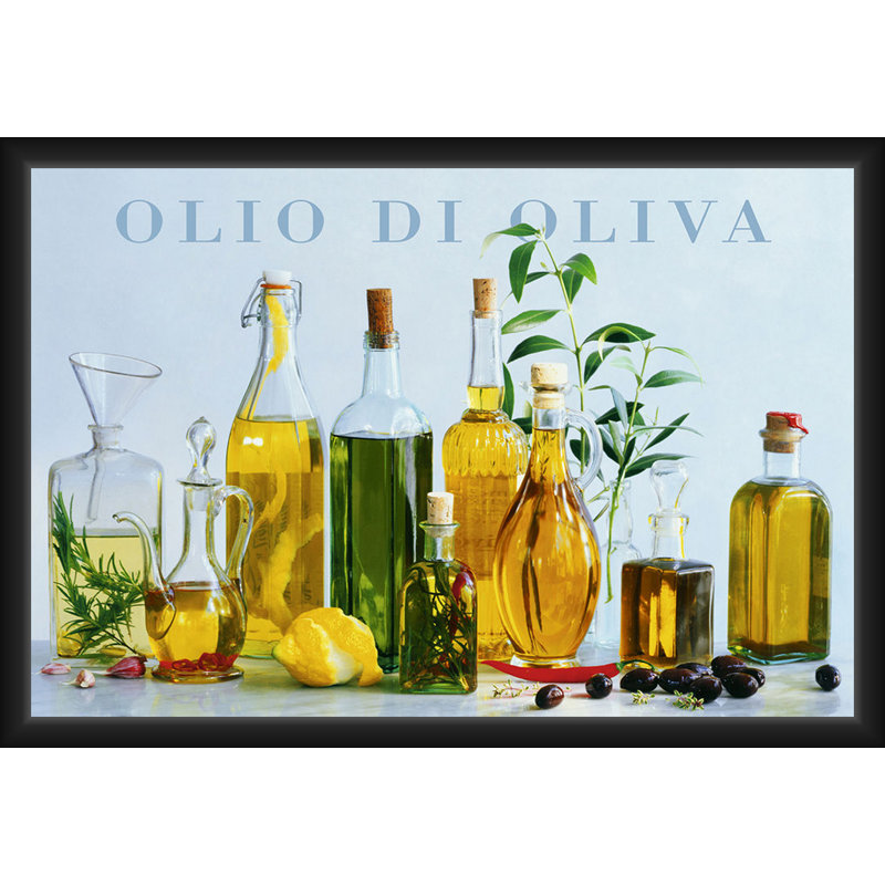  Sous licence officielle Olio di Oliva - affiche d'art encadrée - 24 po x 36 po - Cadre en bois d'ingénierie robuste avec verre plexi - prêt à être accroché