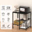 Support pour micro-ondes de cuisine, chariot à micro-ondes réglable à 4 niveaux, tablette de rangement, design ouvert pour épices, casseroles, petite table d'appoint, chariot à café pour salon, bureau, balcon, (noir anthracite)