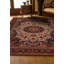 Tapis rouge / brun en chenille de coton à imprimé oriental Guria-1819143297