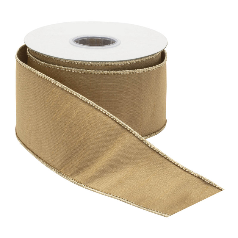 Ruban de velours à bord brut, H 0,25 po x l 360 po x P 2,5 po, Bleu / Vert