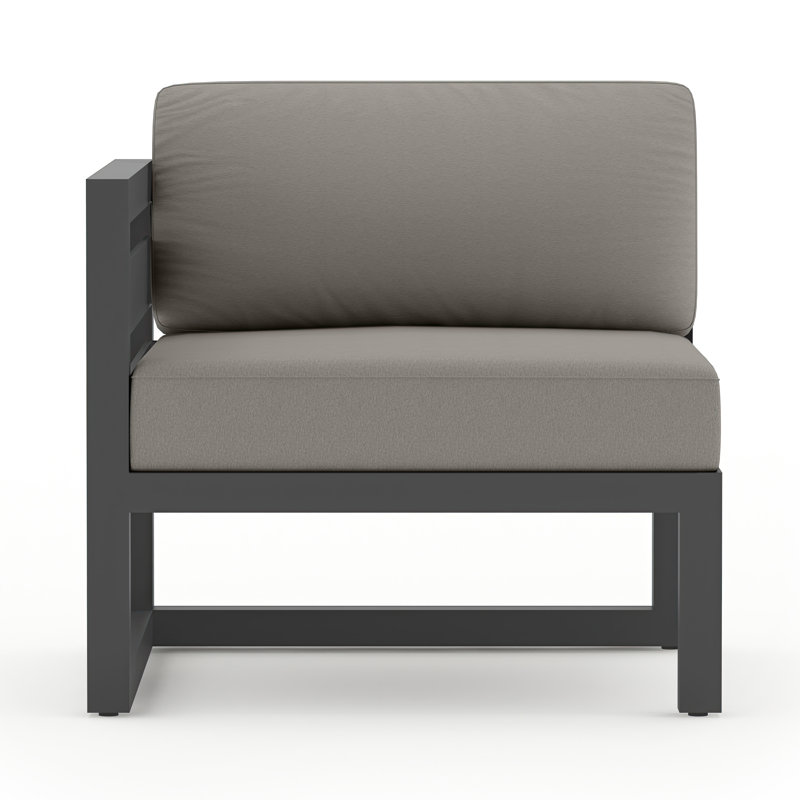 Avion 5 Piece Sectional Set - Black, Canvas Charcoal Sunbrella® Canvas, Slate
