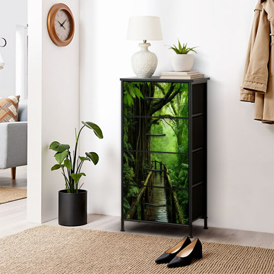 Commode pour commode de chambre à coucher pour garde-robe de la jungle asiatique et commodes en tissu