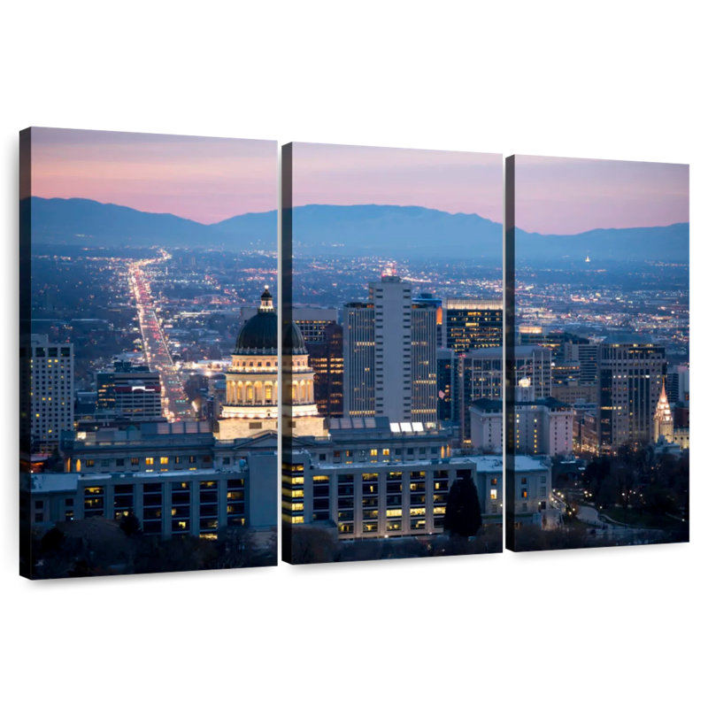 Salt Lake City At Dawn, H 20 po x l 33 po