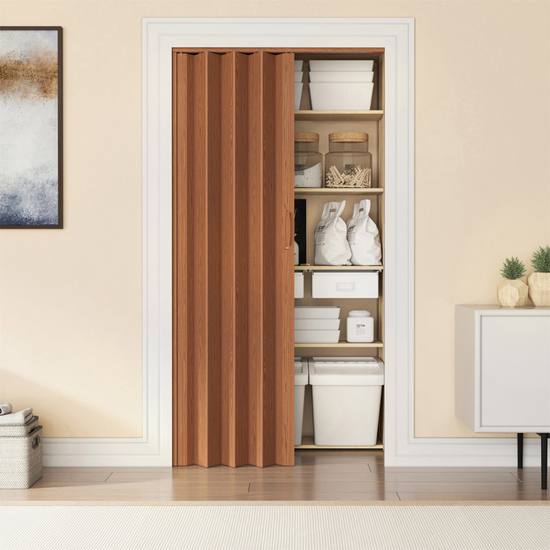 Portes accordéon pliables en PVC 32 "ou cloison d'intimité pour usage interne, Brun