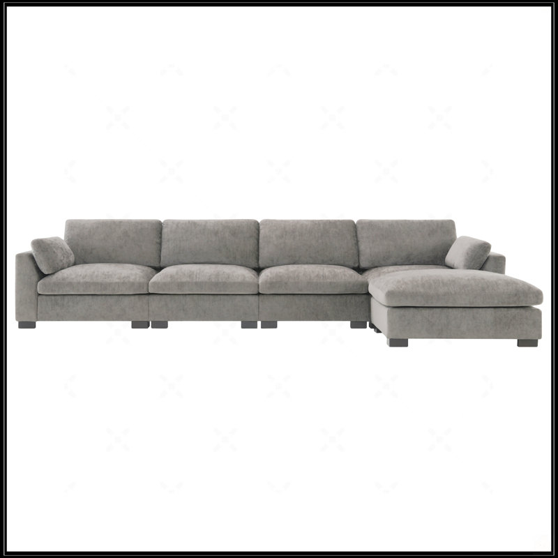 130" Modular Sectional Sofa, Charcoal