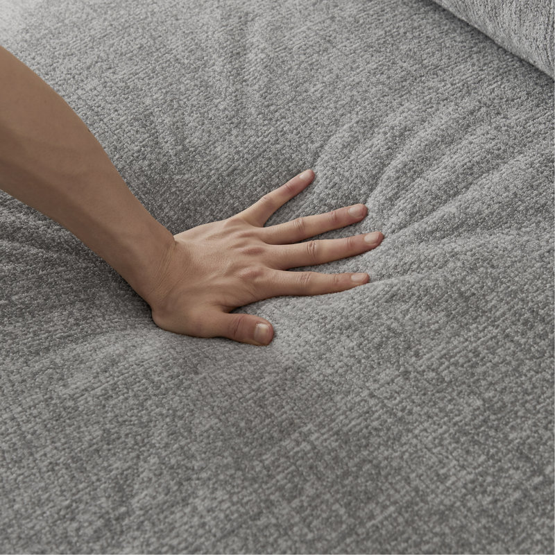 Canapé compressé surdimensionné à 3 places avec tissu chenille, sans assemblage, peu encombrant pour le salon, l’appartement
