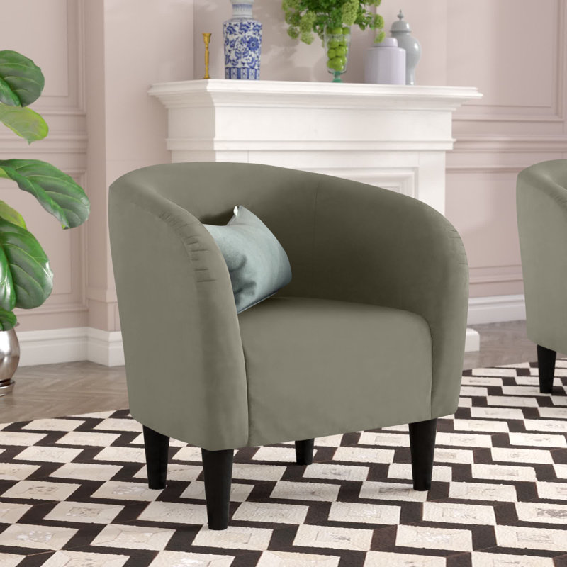 Fauteuil demi-tonneau de 29,50 po de largeur, Velours platine Elizabeth