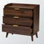 Commode en bois à 3 tiroirs Fallon au fini brun noyer, H 33,76 po x l 31,32 po x P 15,51 po