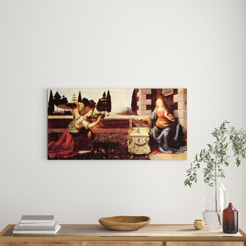 Annunciation by Leonardo Da Vinci - Wrapped Canvas Print