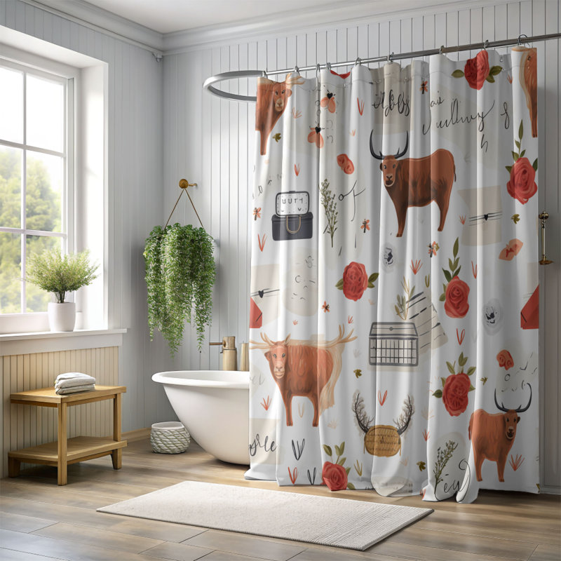 Mignon - Rideau de douche Premium, H 74 po x l 71 po