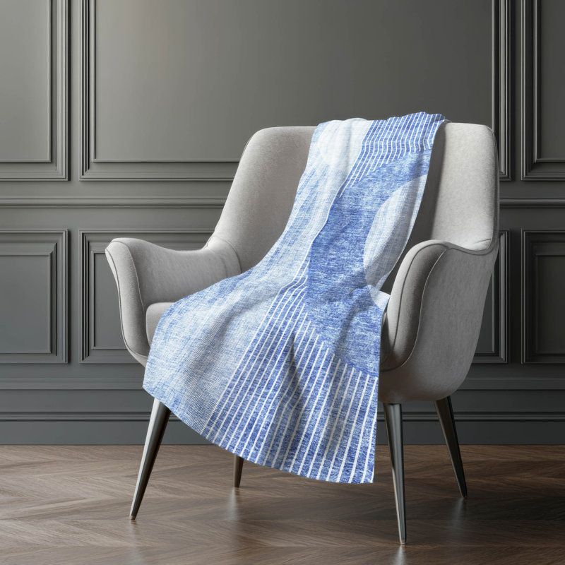 Jeté Sherpa ASB676 moderne lavable à la machine Addison, Bleu