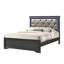 Élégant lit simple en bois gris avec tête de lit pour une chambre à coucher tendance
