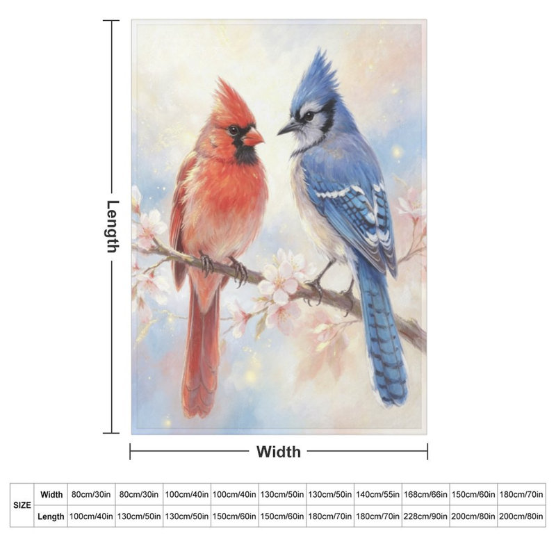 Jeté en flanelle Cardinal Blue Jay, 40x50in