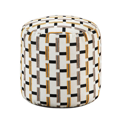Cylindrical Multi-Color Pouf With Fabric Upholstery, Non-Slip, 16"X17", 300Lbs Weight-Bearing Capacity Modern In Fabric, Load Capacity, Fully Assembled