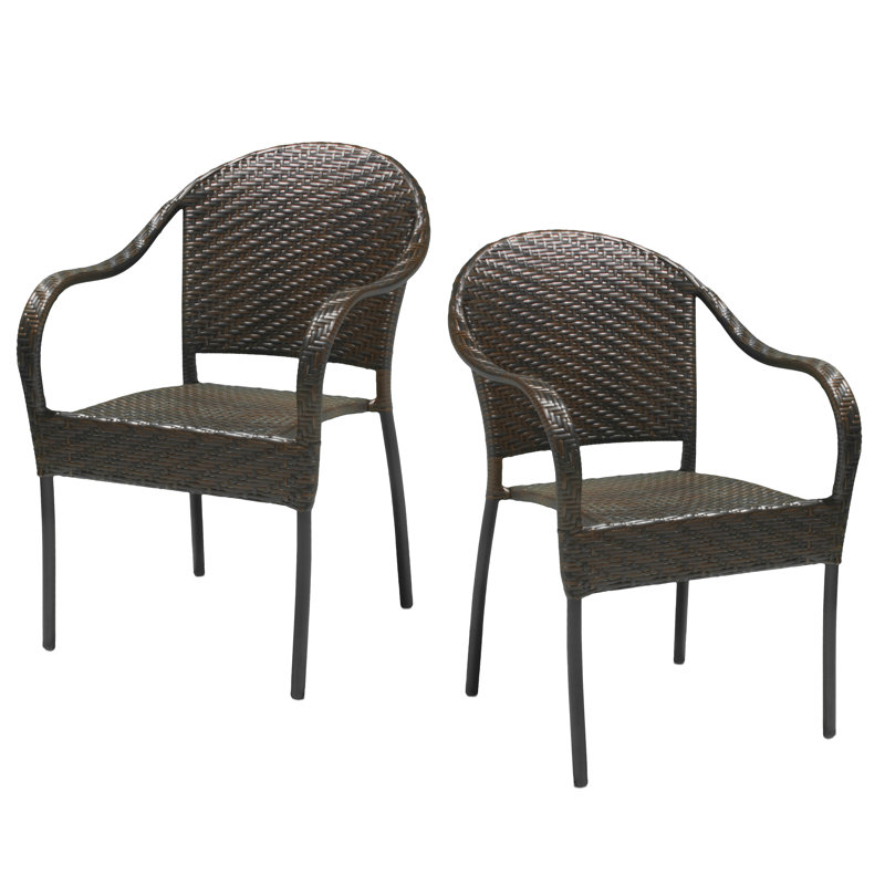 Fauteuils de salle à manger d'extérieur Aldonija, Brun