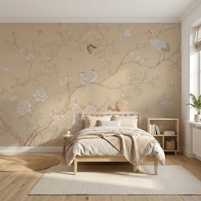 Décoration murale amovible de style chinois parchemin, Non tissé, 200 po x 120 po