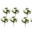 6 pièces de géraniums artificiels 14 po en soie blanche résistantes aux rayons UV pour les plantes de jardin extérieures Bush Home Decor-649129372-649129368
