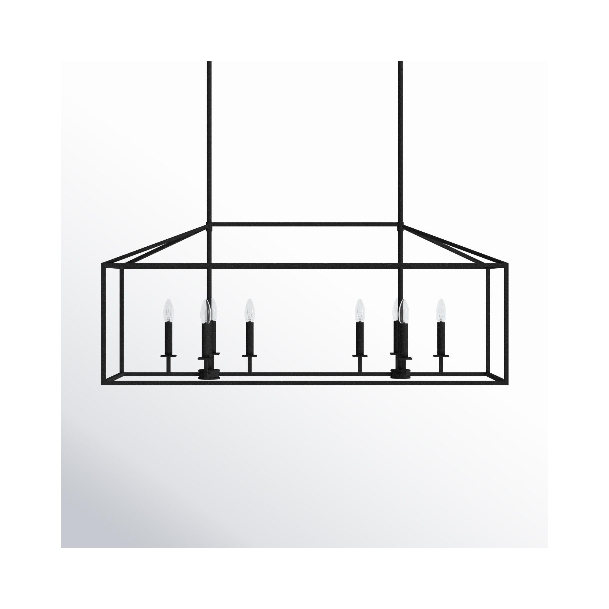 Ellis 8-Light Dimmable Metal Linear Chandelier, Midnight Black, No