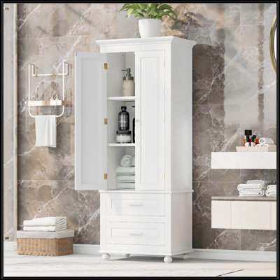 Grande armoire de rangement avec deux tiroirs pour la salle de bain / bureau