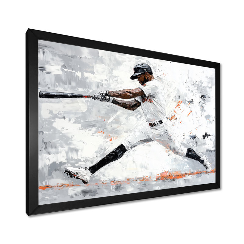 Shortstop Play Baseball - Décoration murale baseball sport, Reproduction encadrée d'une seule photo sans pass, Noir
