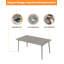 Table de jardin en aluminium pour 8 personnes, avec trou pour parasol de 5,6 cm, résistante aux intempéries, idéale pour terrasse, jardin, véranda ou pelouse. Finition en chêne blanchi.-1313852329-1313852335