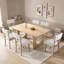 Ensemble de table de salle à manger 7 pièces pour 6 personnes avec table rectangulaire et six chaises ergonomiques rembourrées en lin