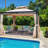 Sunjoy 10 ft. x 12 ft. Steel Gazebo with Decorative Vine Frame Detail-47916201