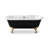 The Black and White 66 in. Double Ended Clawfoot Acrylic Tub with 7 in. Deck Mount Faucet Holes-137930987