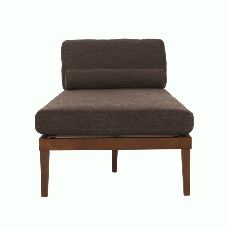 Sarom Upholstered Chaise Lounge, Brown 100% Polyester