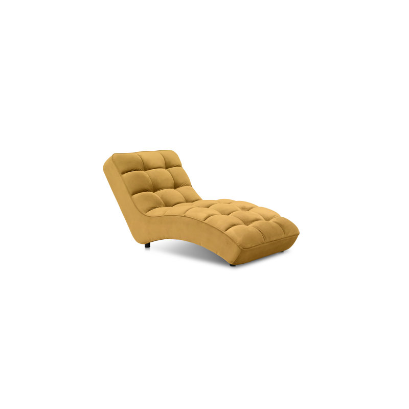 Mylee Upholstered Chaise Lounge, Yellow