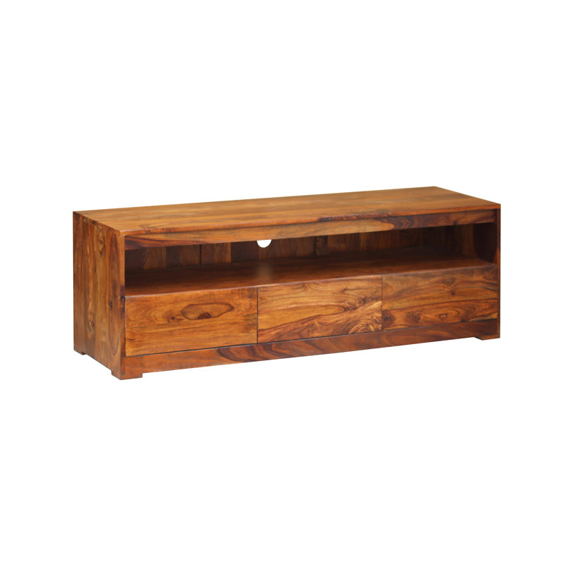 Grand Isle Unfinished TV Stand for TVs up to 65", Honey