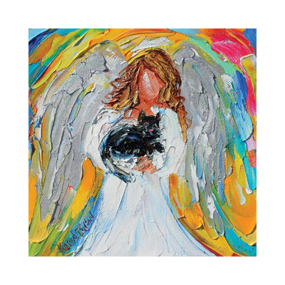 Angel with Cat 1 Piece Wrapped Canvas Painting