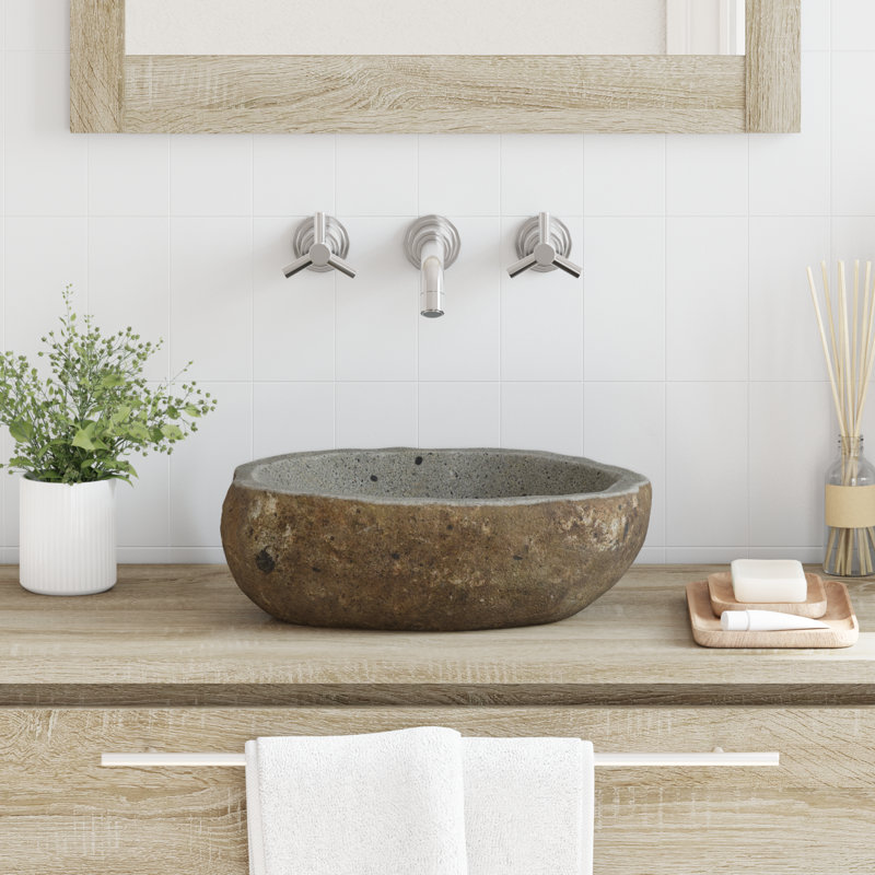 Basin Light Grey (30-37) X (30) X 12 Cm River Stone