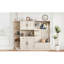 Armoire de couloir gauche / droite beige, rangement et suspension, 5 armoires, 8 tablettes, 4 crochets, imperméable, assemblage facile, couleur multifonctionnelle sécuritaire, pour la cuisine, le couloir du salon, avec arbre-872230420